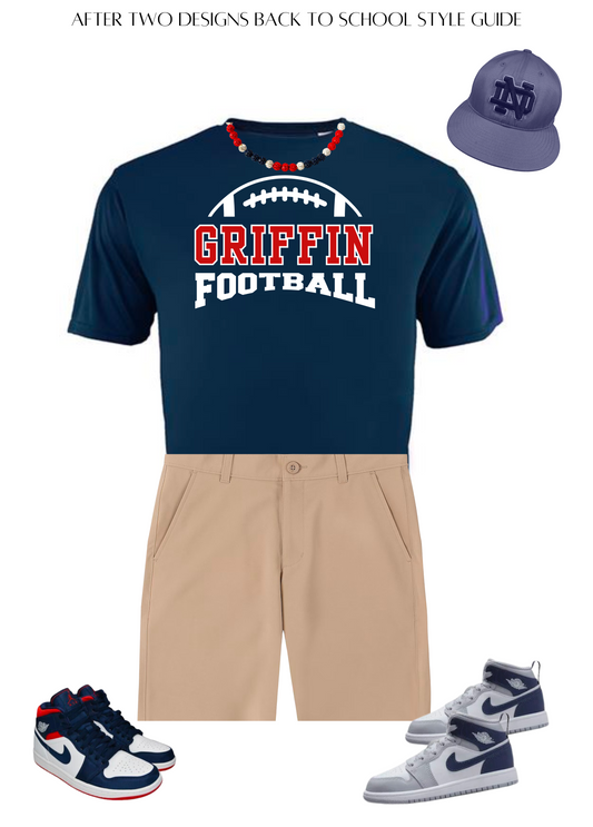 Navy Griffin football - 50/50 Gildan Blend