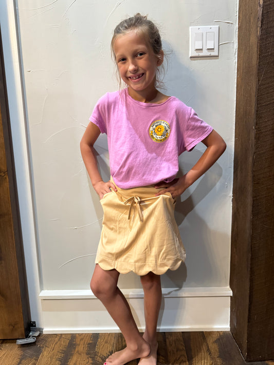 Khaki Scallop Skirt Long IN STOCK