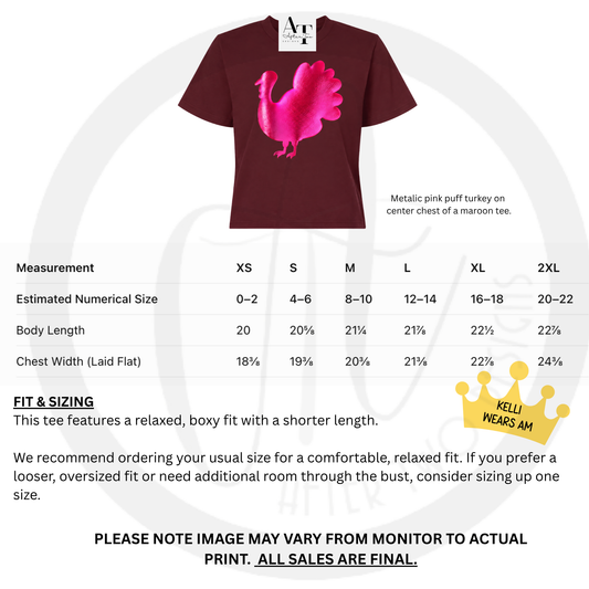 The Pink Turkey Boxy Crop Tee - PRESALE - ETA early November