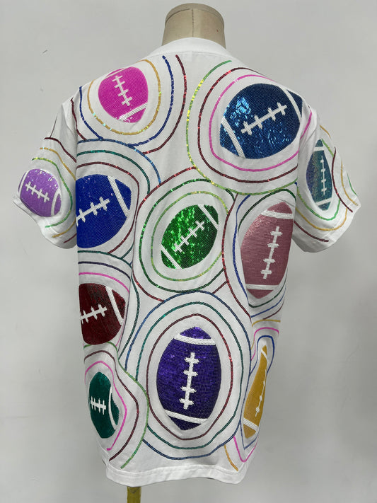Football Sequin Tee- IN STOCK.