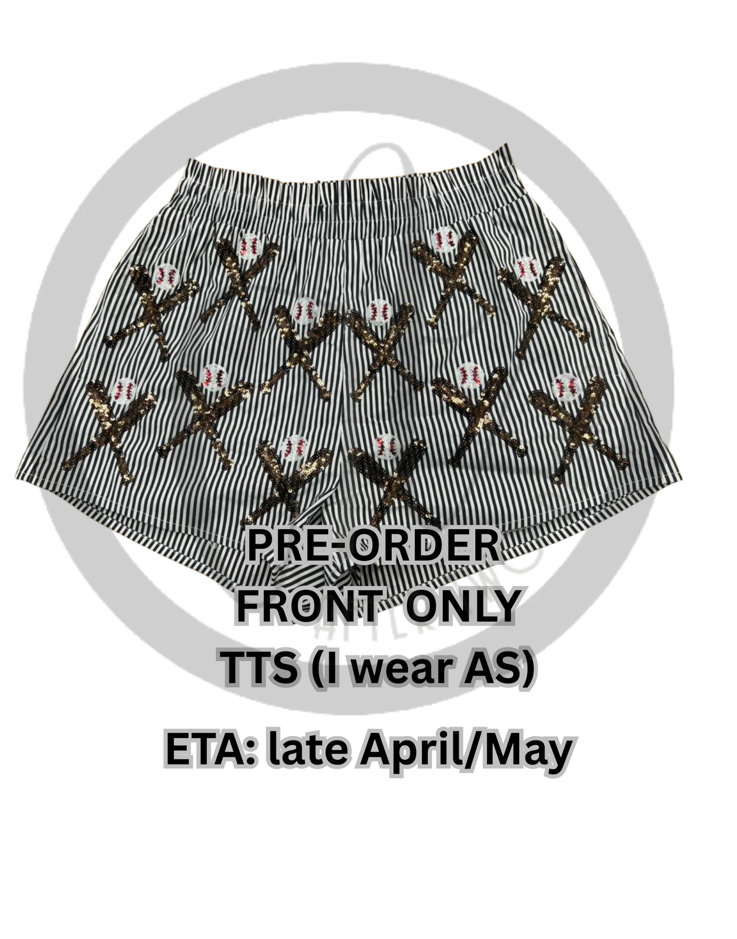 B&W Striped Sequin Shorts PRESALE