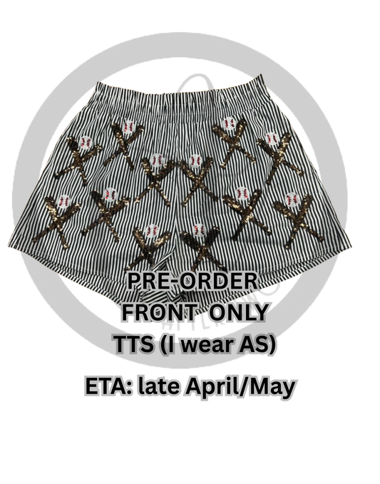 B&W Striped Sequin Shorts PRESALE