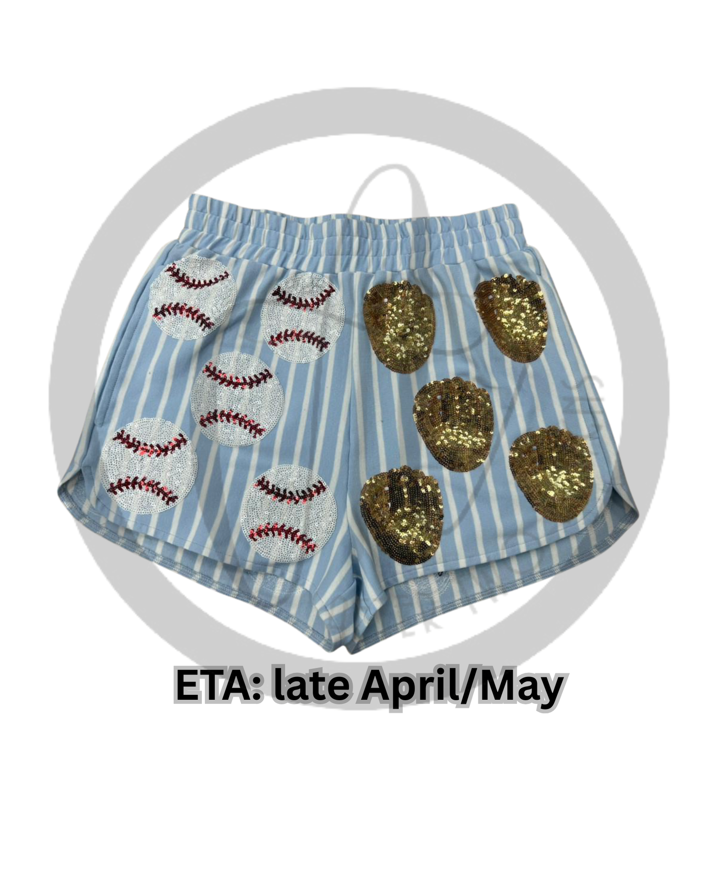 Light Blue+White Sequin Shorts PRE-ORDER