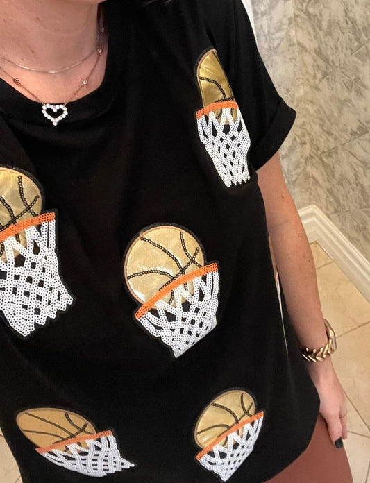 Basketball Sequin Patch