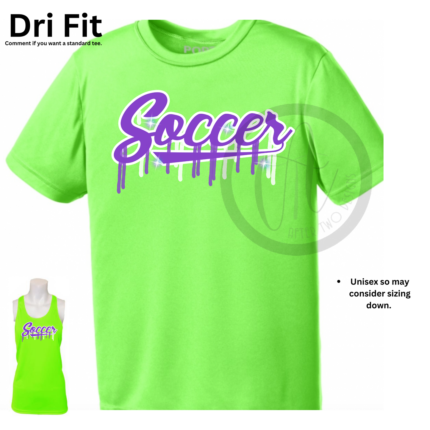 Lime Soccer Drip Unisex DriFit Tee