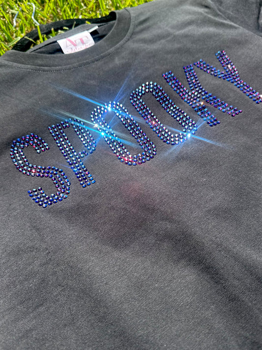 SPOOKY Rhinestone Relaxed Tee- IN STOCK
