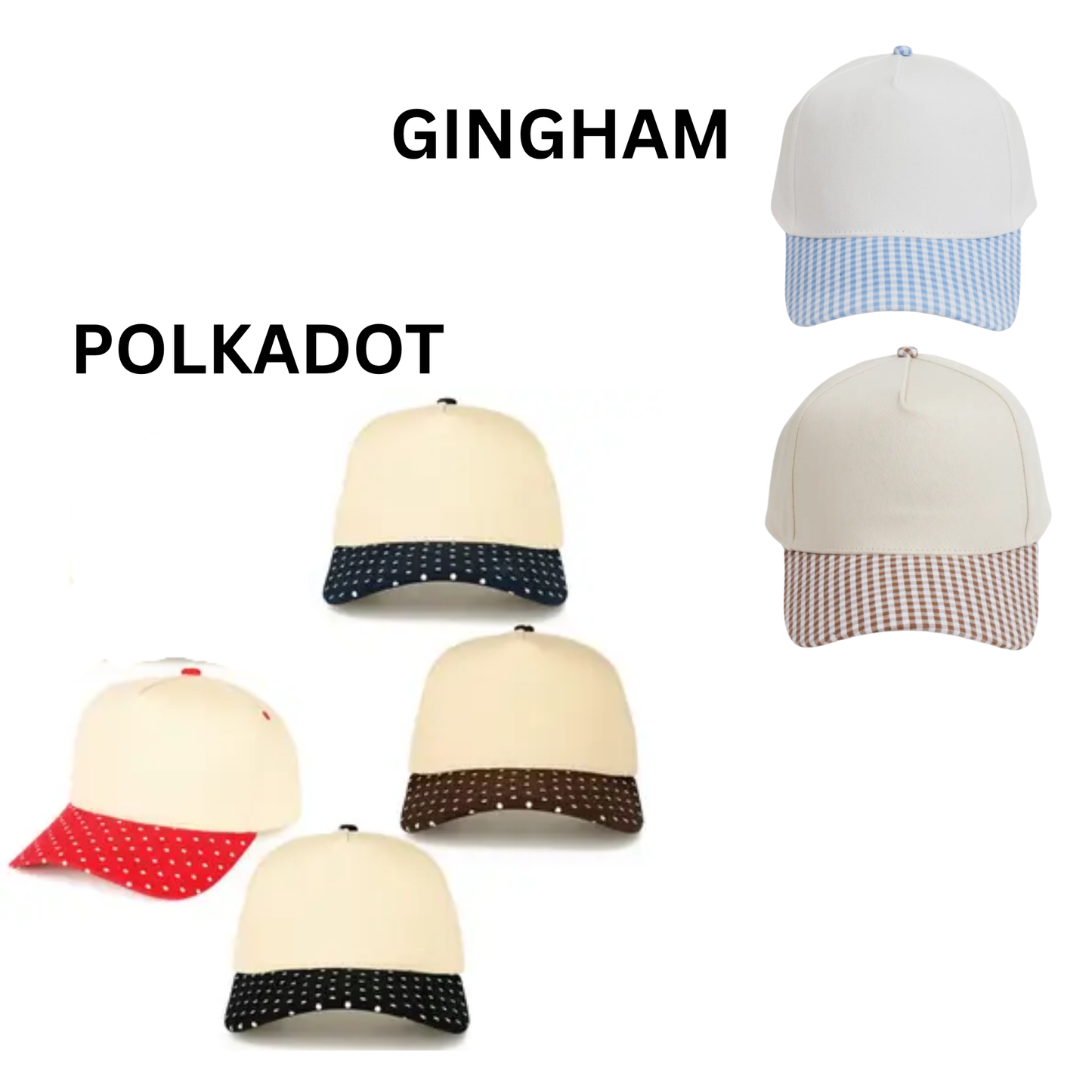 Metallic Varsity Hat PRESALE Gingham+Dots