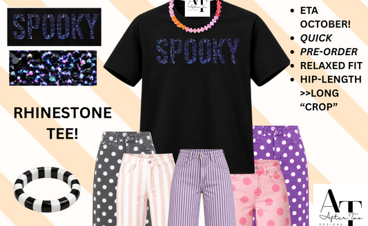 SPOOKY Rhinestone Relaxed Tee- IN STOCK