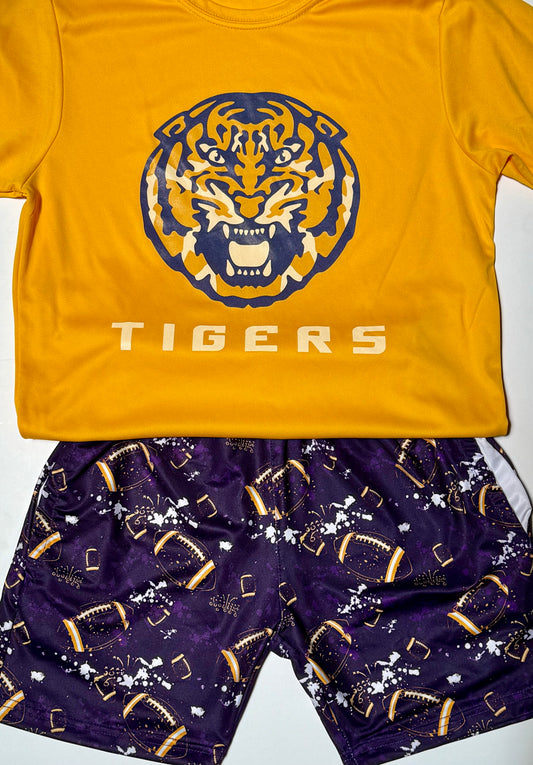 Purple and Gold Football Shorts - IN STOCK