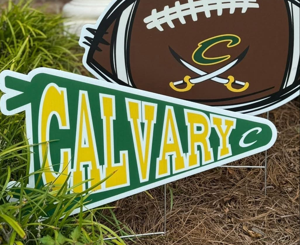 Solid School Pennant Yard Sign - Customized