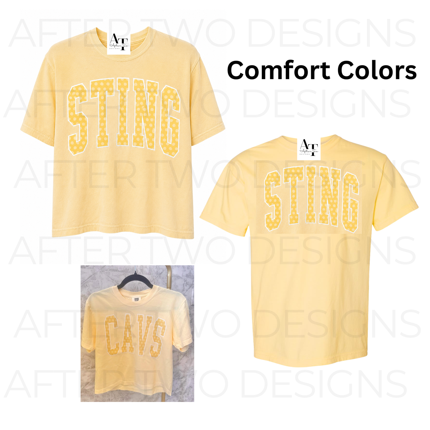 STING Tonal Dot Tee Butter Comfort Colors- PRESALE
