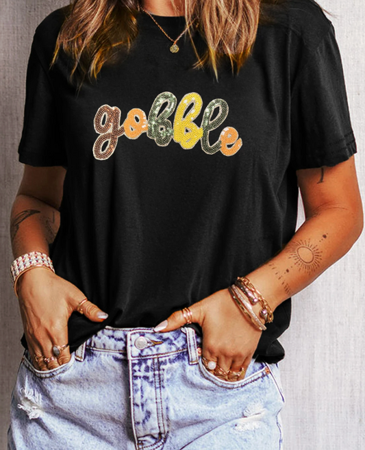 GOBBLE Sequin Patch Tee - PRESALE