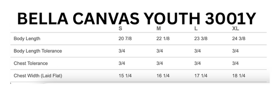 Youth Baseball P/G MTO - Bella Canvas