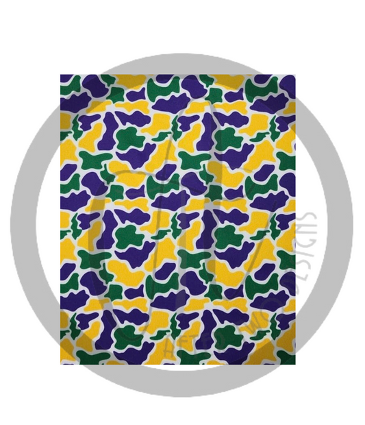 Mardi Gras Camo Shorts -IN STOCK