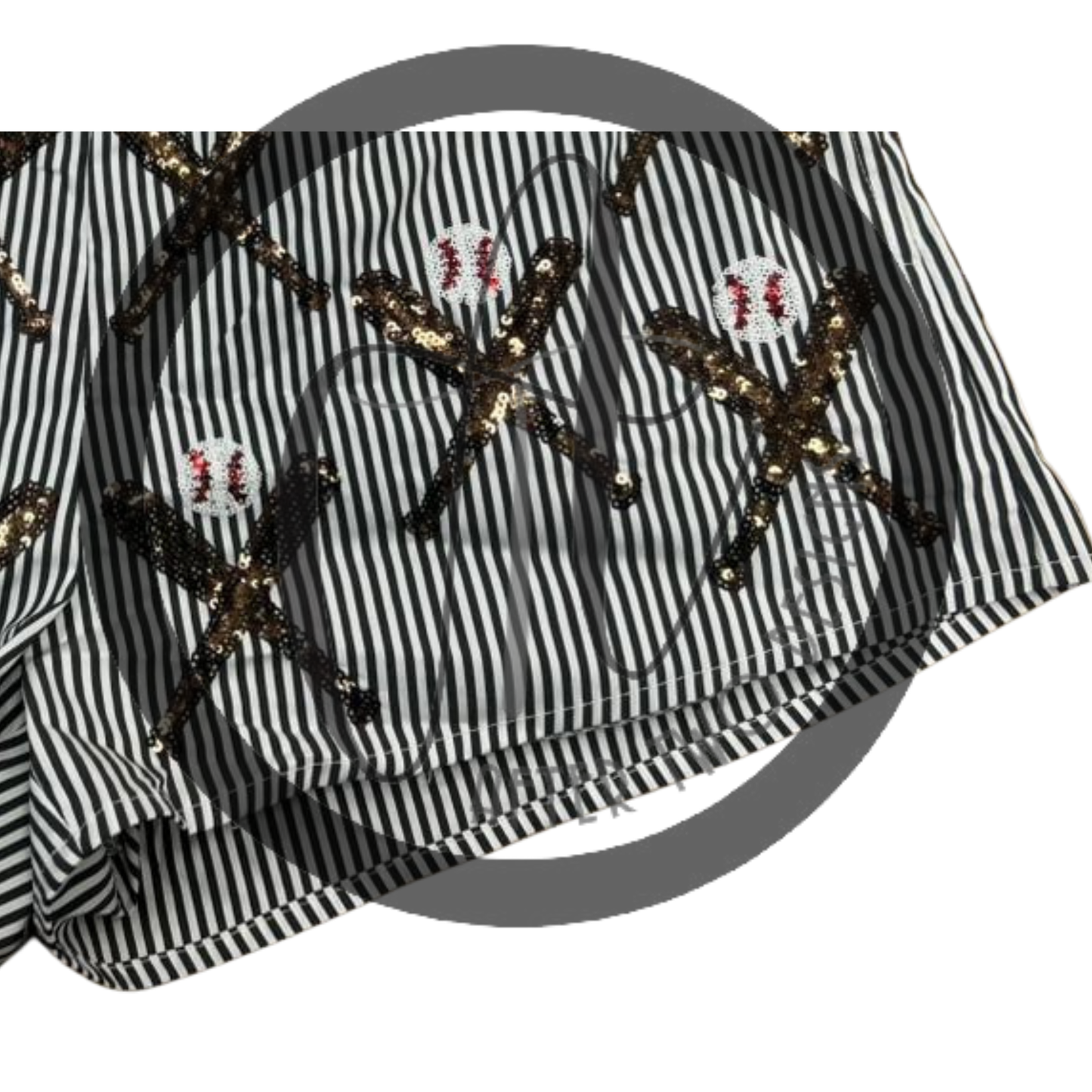 B&W Striped Sequin Shorts IN STOCK