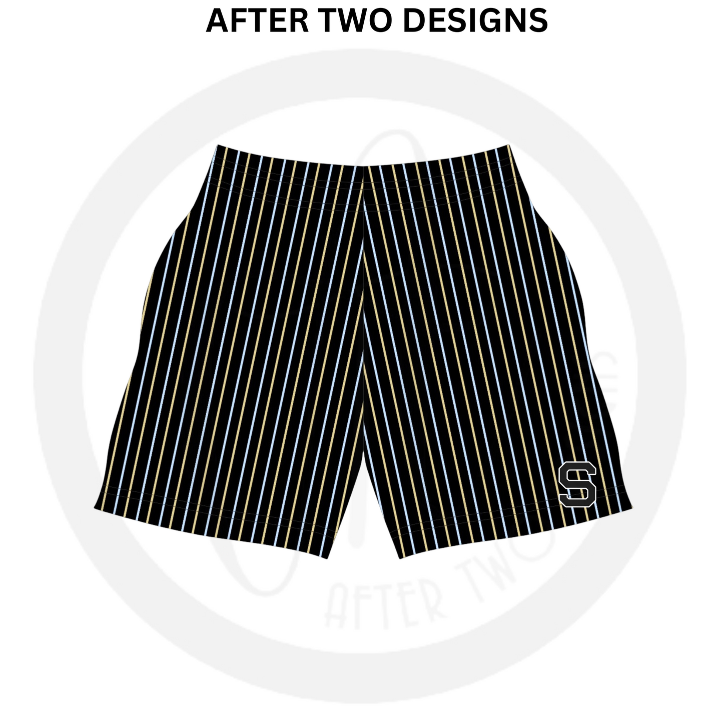 Sting Black Pinstripe Shorts - PRESALE
