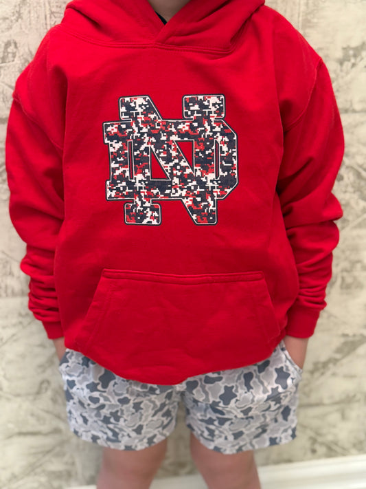 Red ND Camo Hoodie