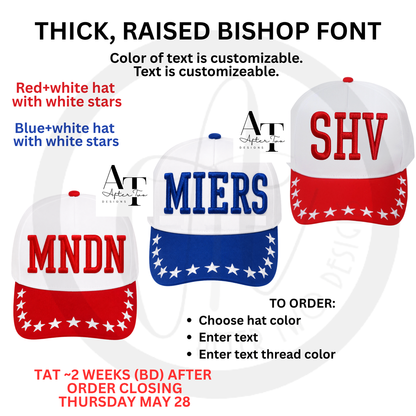 Stars Snapback Hat Thick Bishop Text PRESALE Round 3
