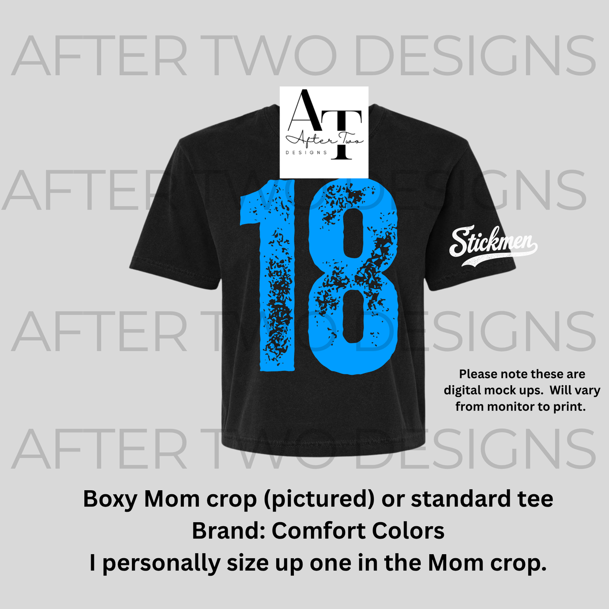 STICKMEN Player Number+Sleeve Comfort Colors- PRESALE