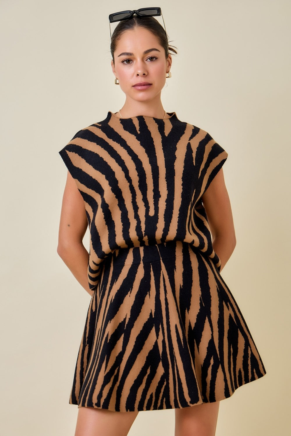 Tiger Print Sweater Top- IN STOCK