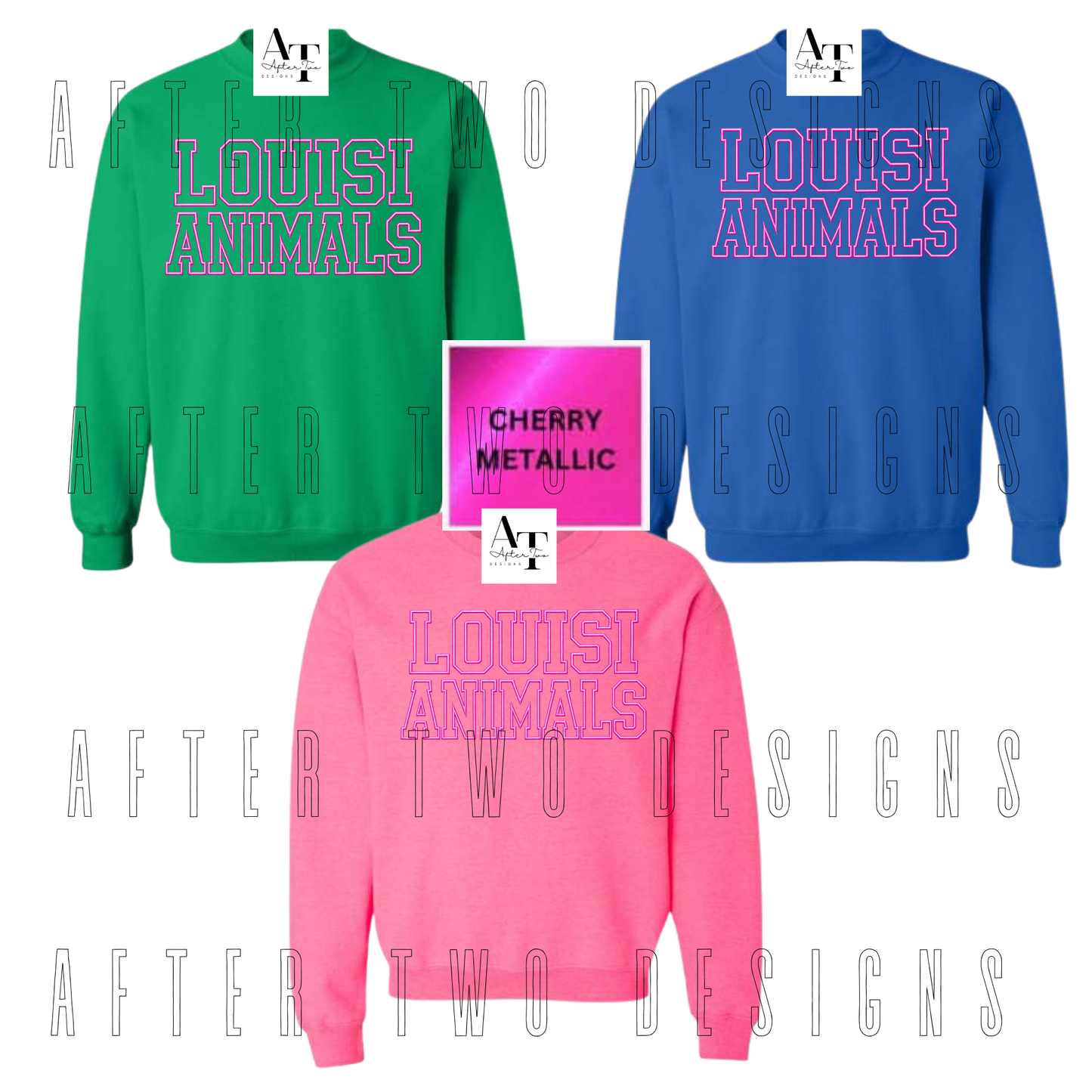 Pink Metallic Hollow Animals Unisex Gildan Sweatshirt - PRESALE