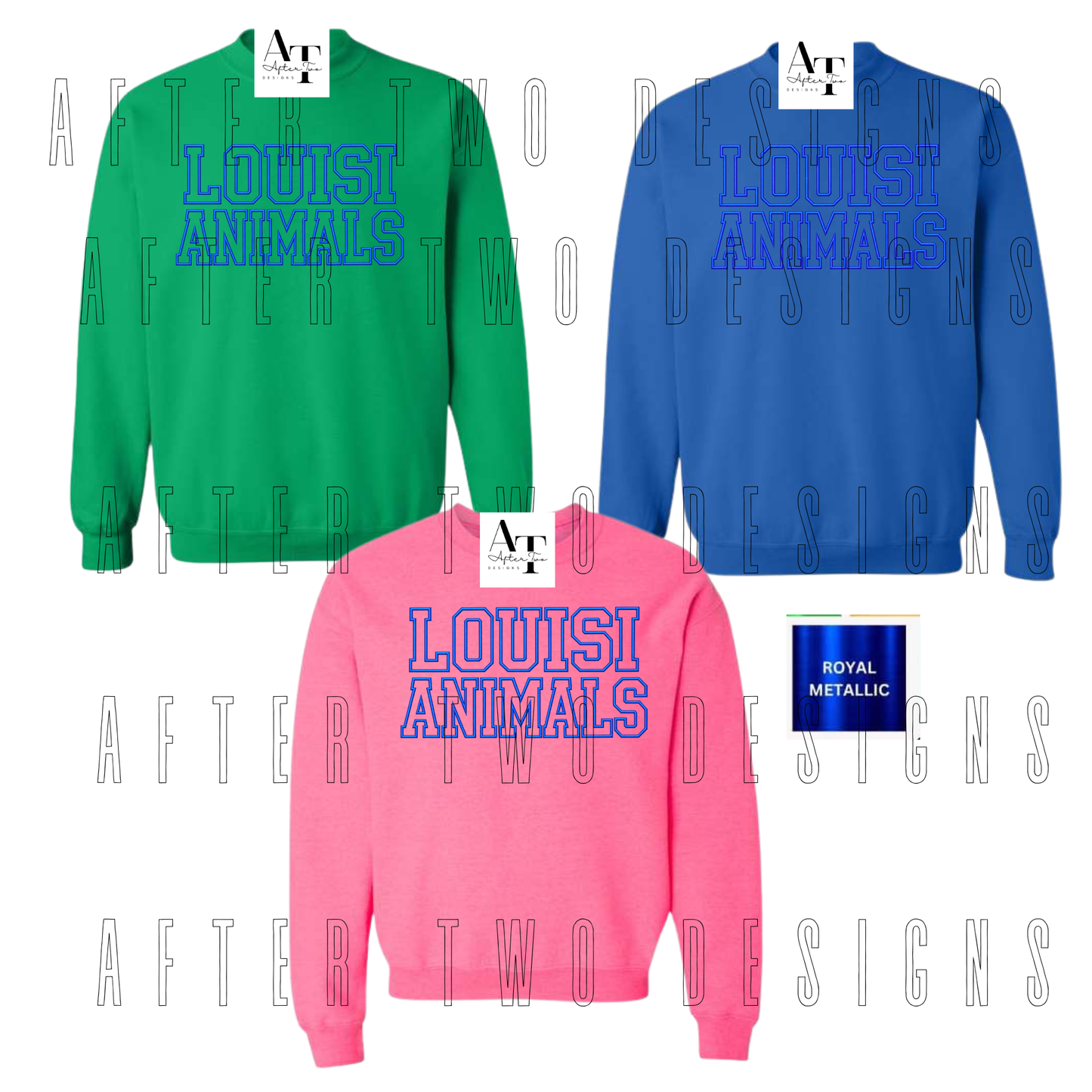 Blue Metallic Hollow Animals Unisex Gildan Sweatshirt - PRESALE