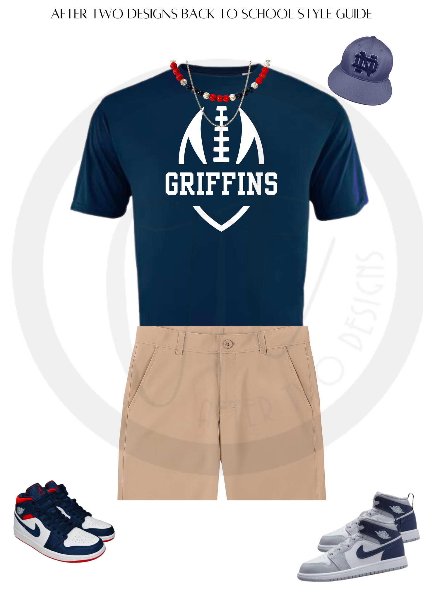 Navy Griffin football - 50/50 Gildan Blend