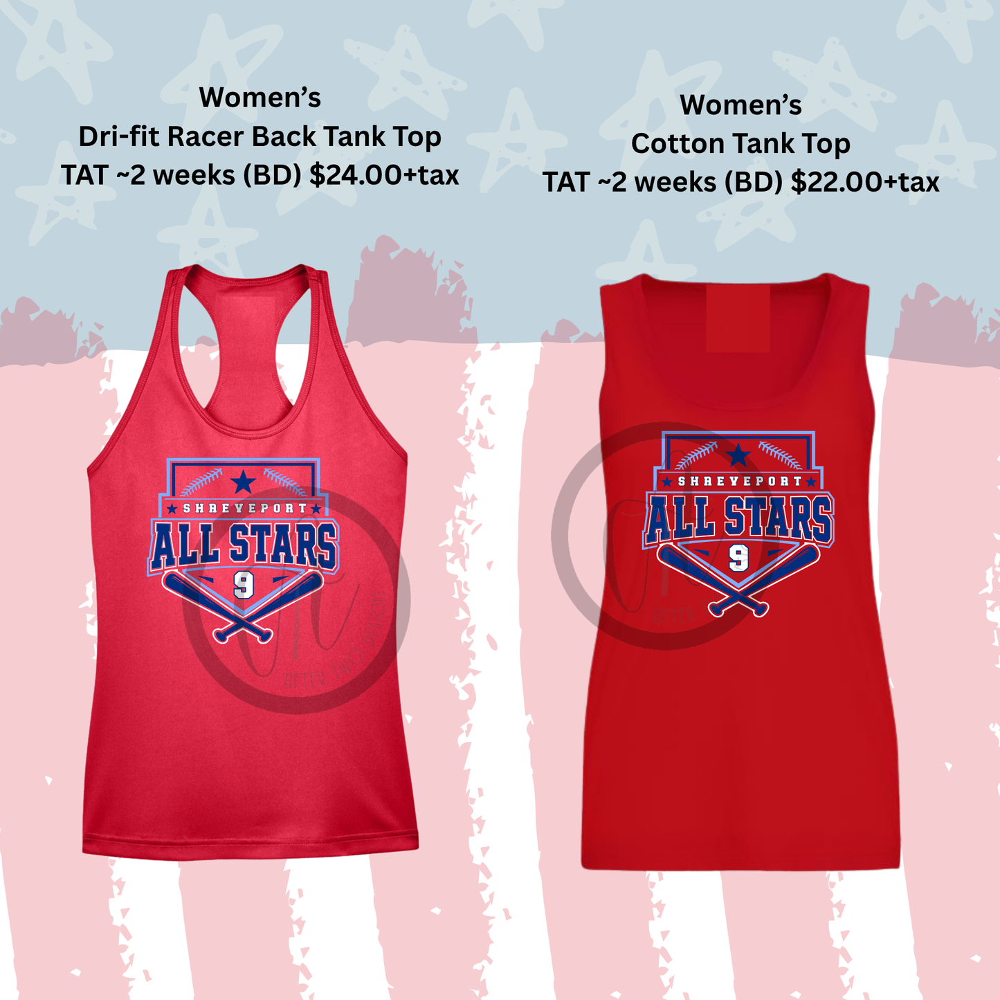 Red All Stars Navy Plate # Tank S DYB