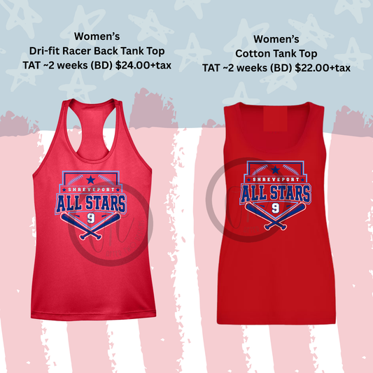 Red All Stars Navy Plate # Tank S DYB