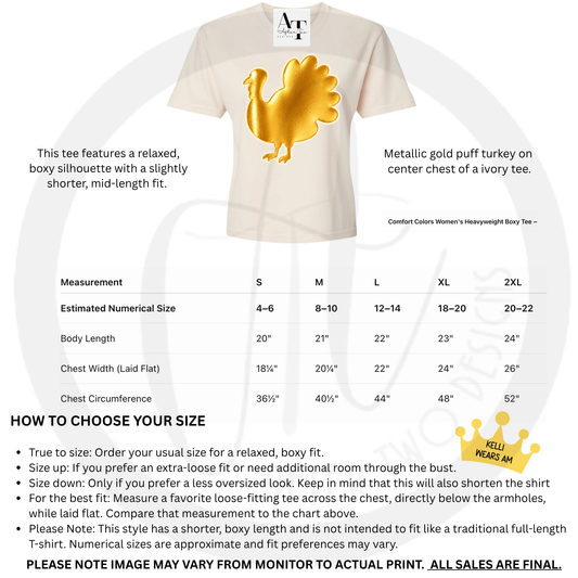 The Gold Turkey Boxy Crop Tee - PRESALE - ETA early November