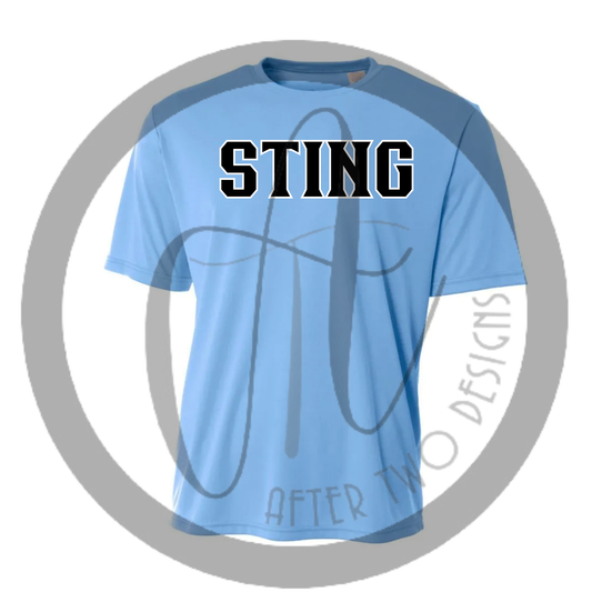 STING black on blue A4