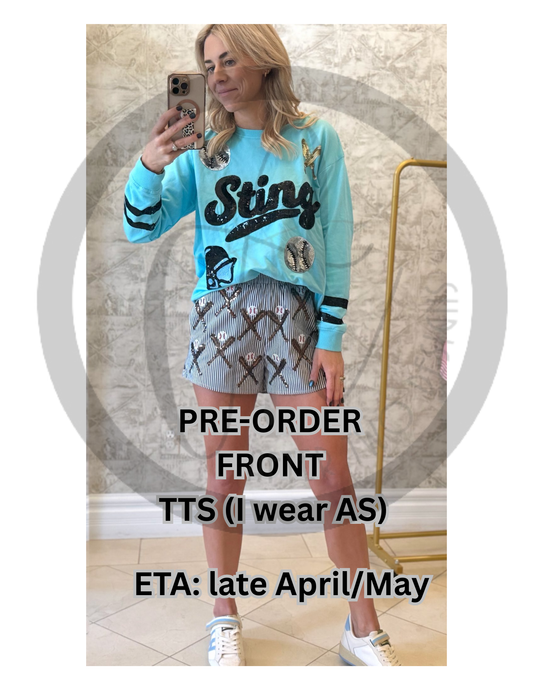 B&W Striped Sequin Shorts PRESALE