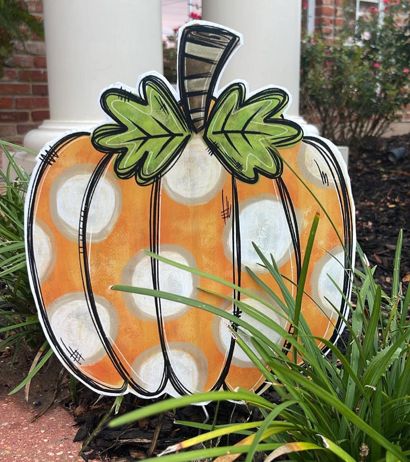 Polkadot Pumpkin Yard Sign