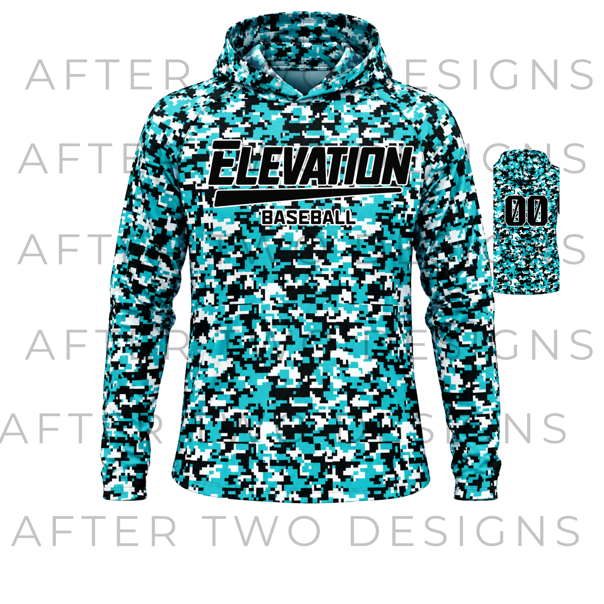 Elevation Pixel Camo LS Drifit Hoodie A2D - PRESALE