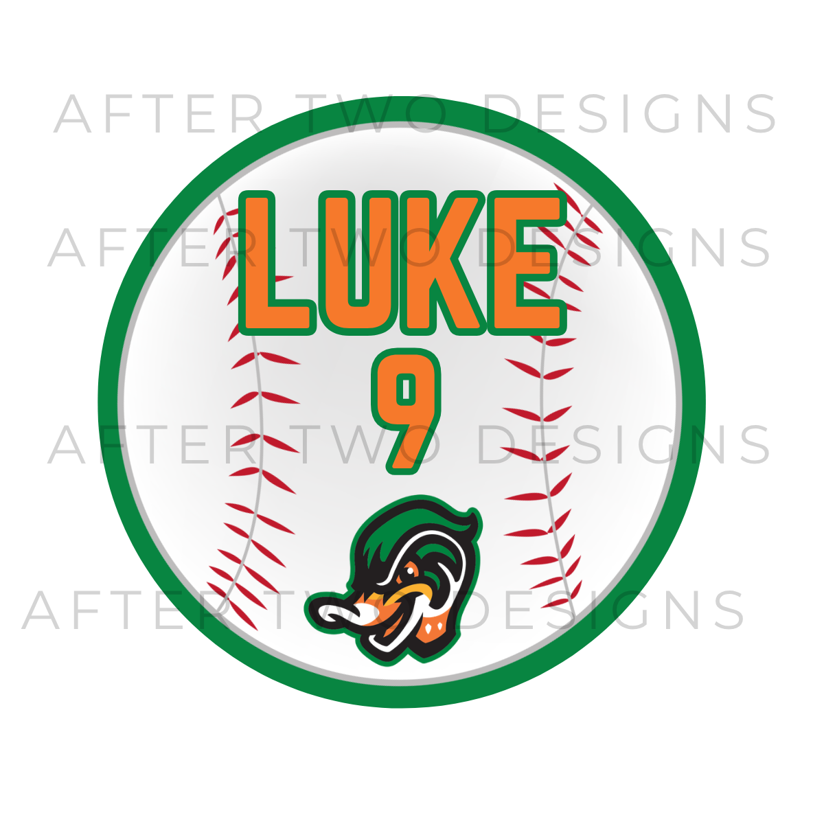 Baseball Bag Tag with Logo - MTO (Colors Customizable)