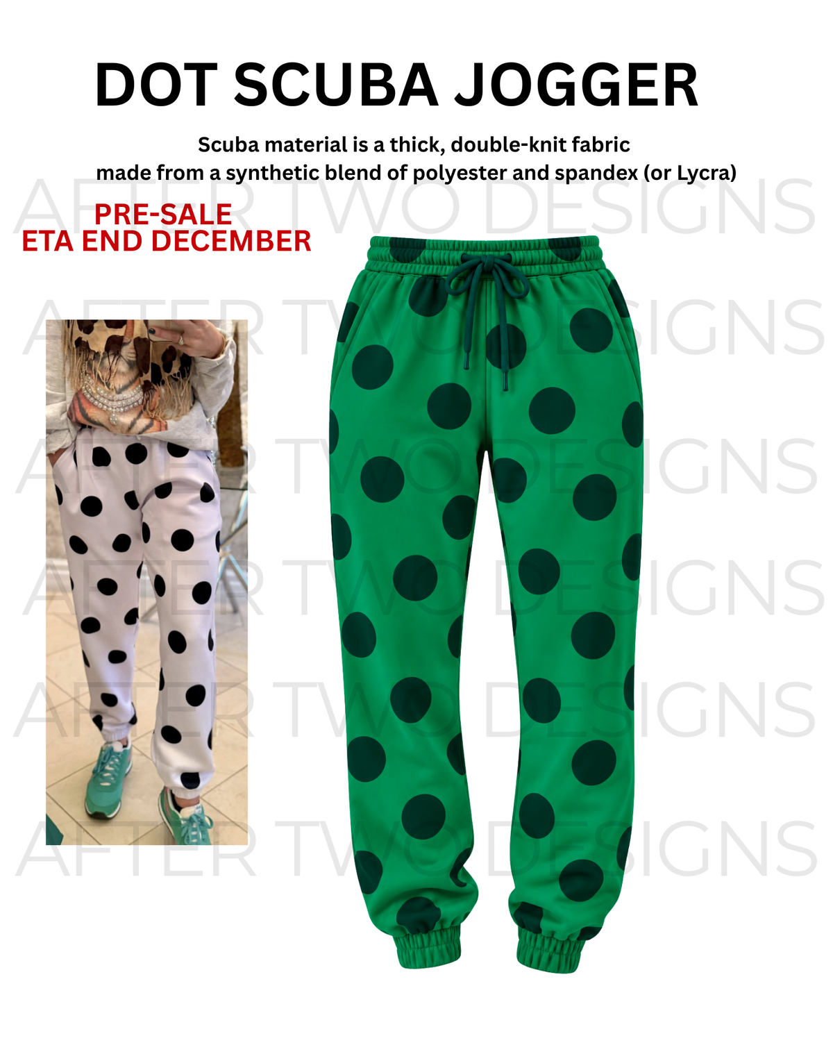 Green Dot Joggers (Scuba) - PRESALE