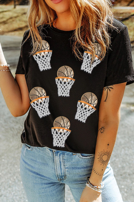 Basketball Sequin Patch