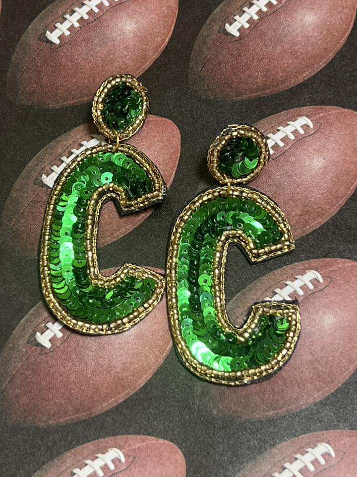 C sequin earrings