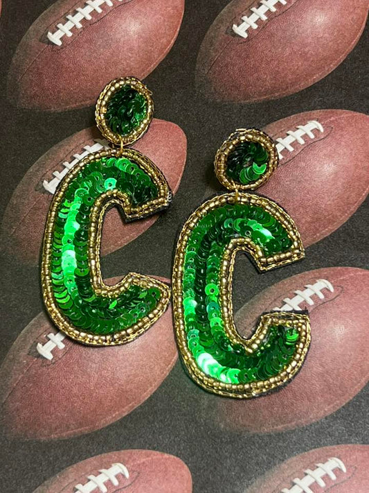 C sequin earrings