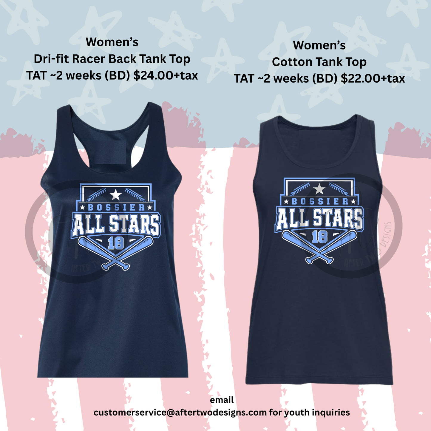 Bossier All Stars Navy Plate # Tank