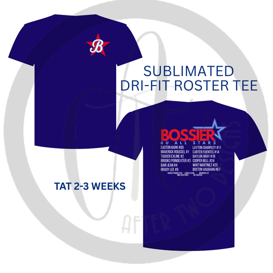 Bossier Roster Tee DriFit.- CLOSING WEDNESDAY