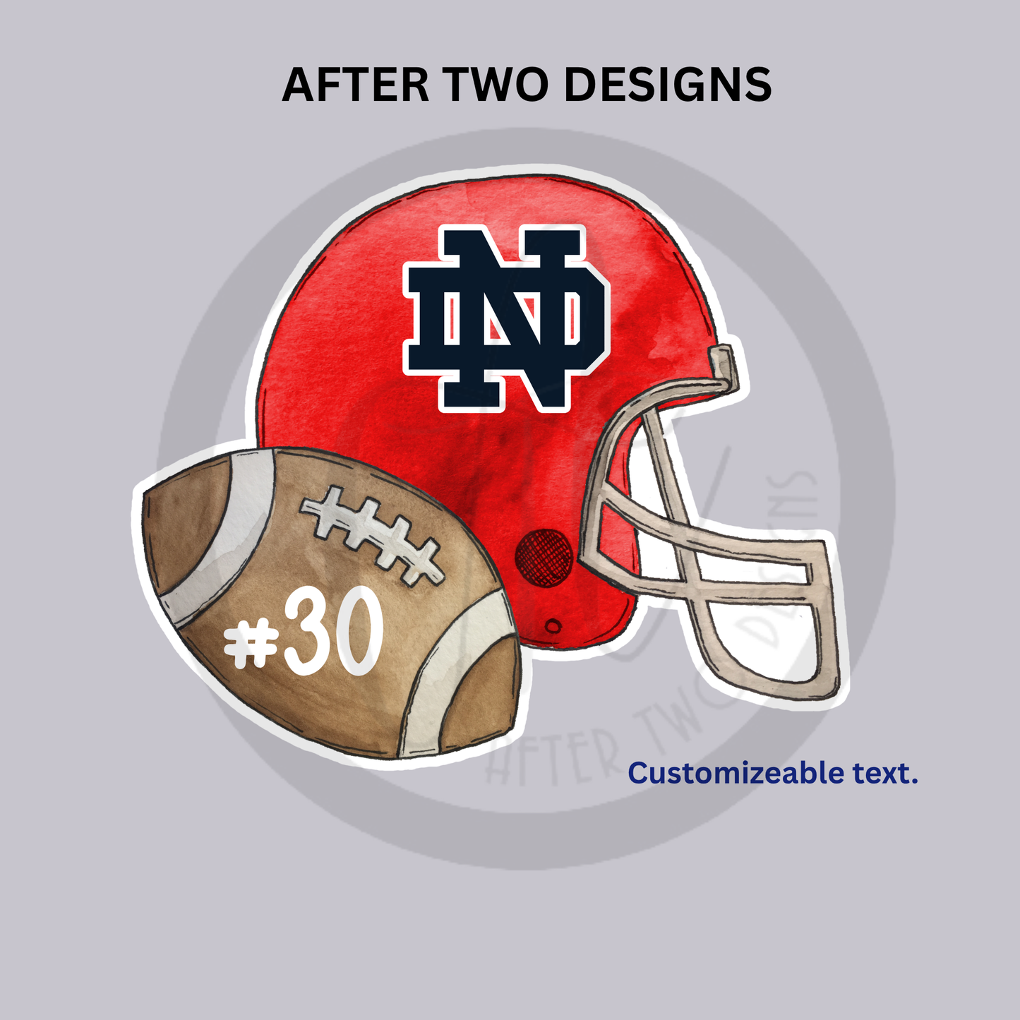 Football Helmet with Logo and # Yard Sign