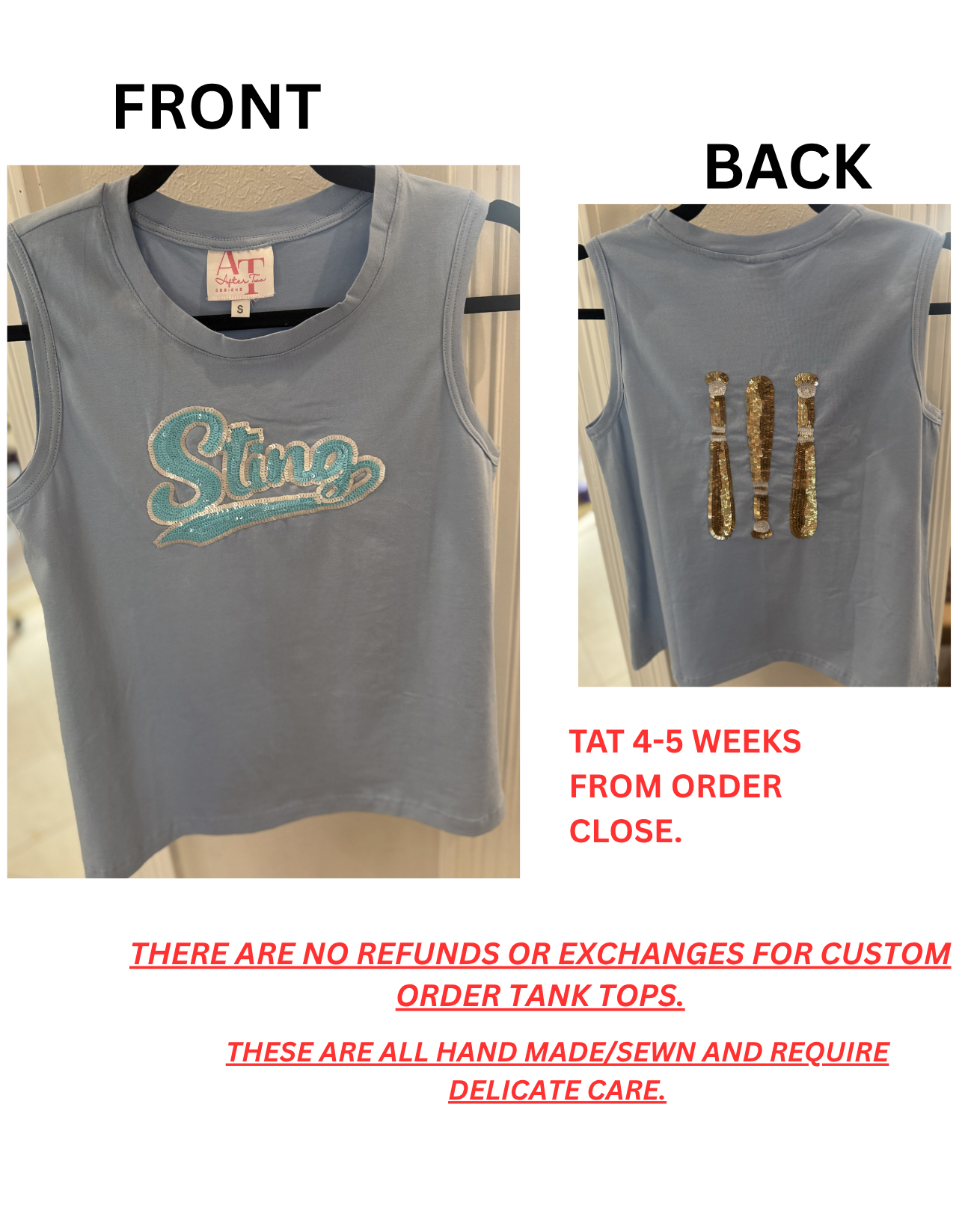 Team Sequin Tank Front+Back