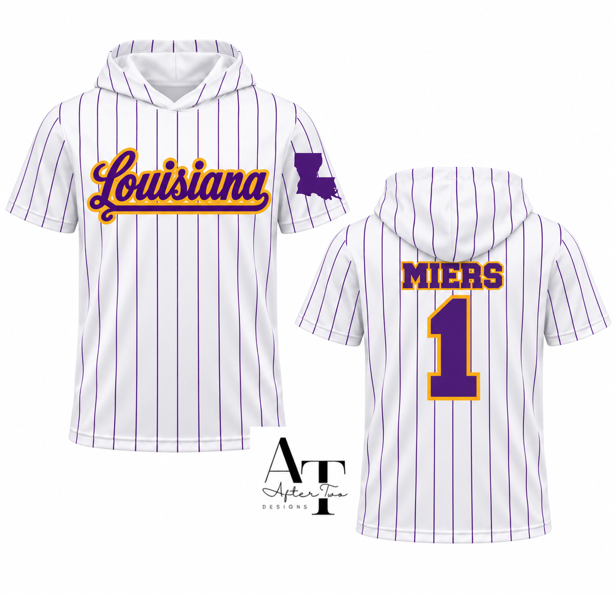 Louisiana Pinstripe HOODED SS A2D Drifit