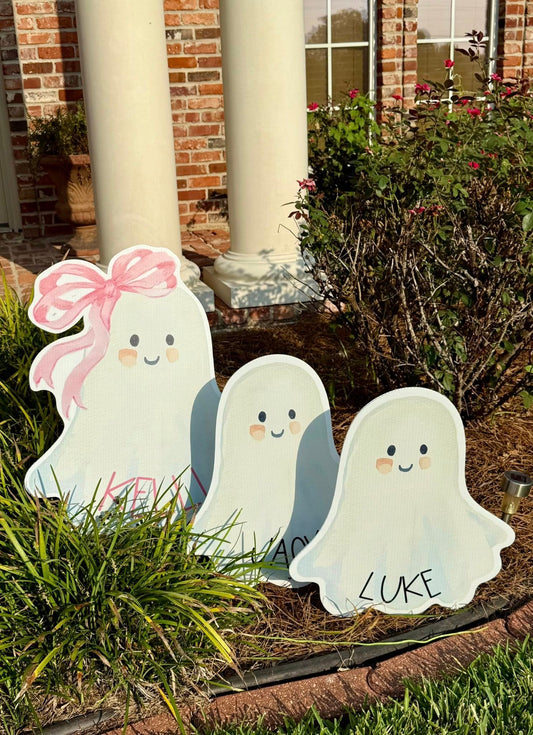 Personalized Ghost Family Yard Sign - Mom