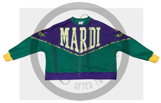 Mardi Gras Sweatshirt Boxy Fit PRE-SALE