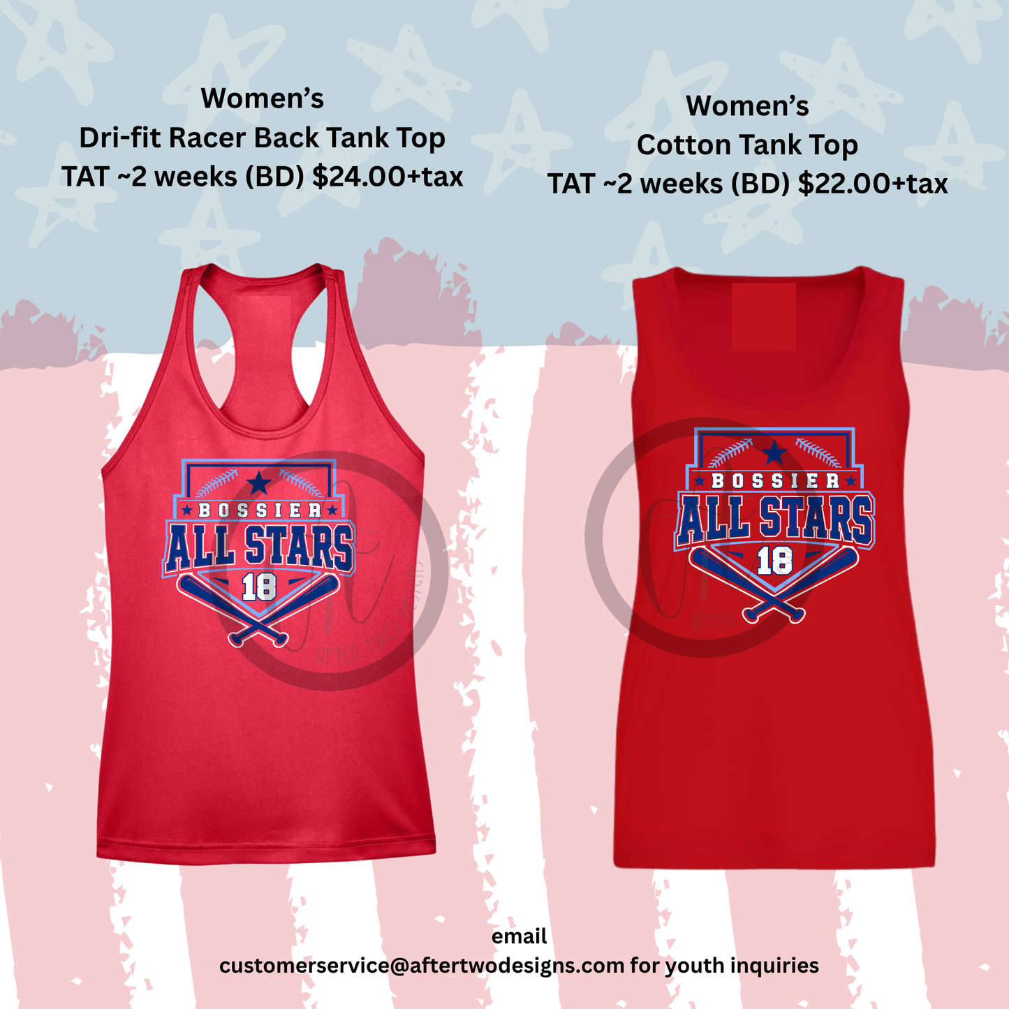 Red All Stars Navy Plate # Tank