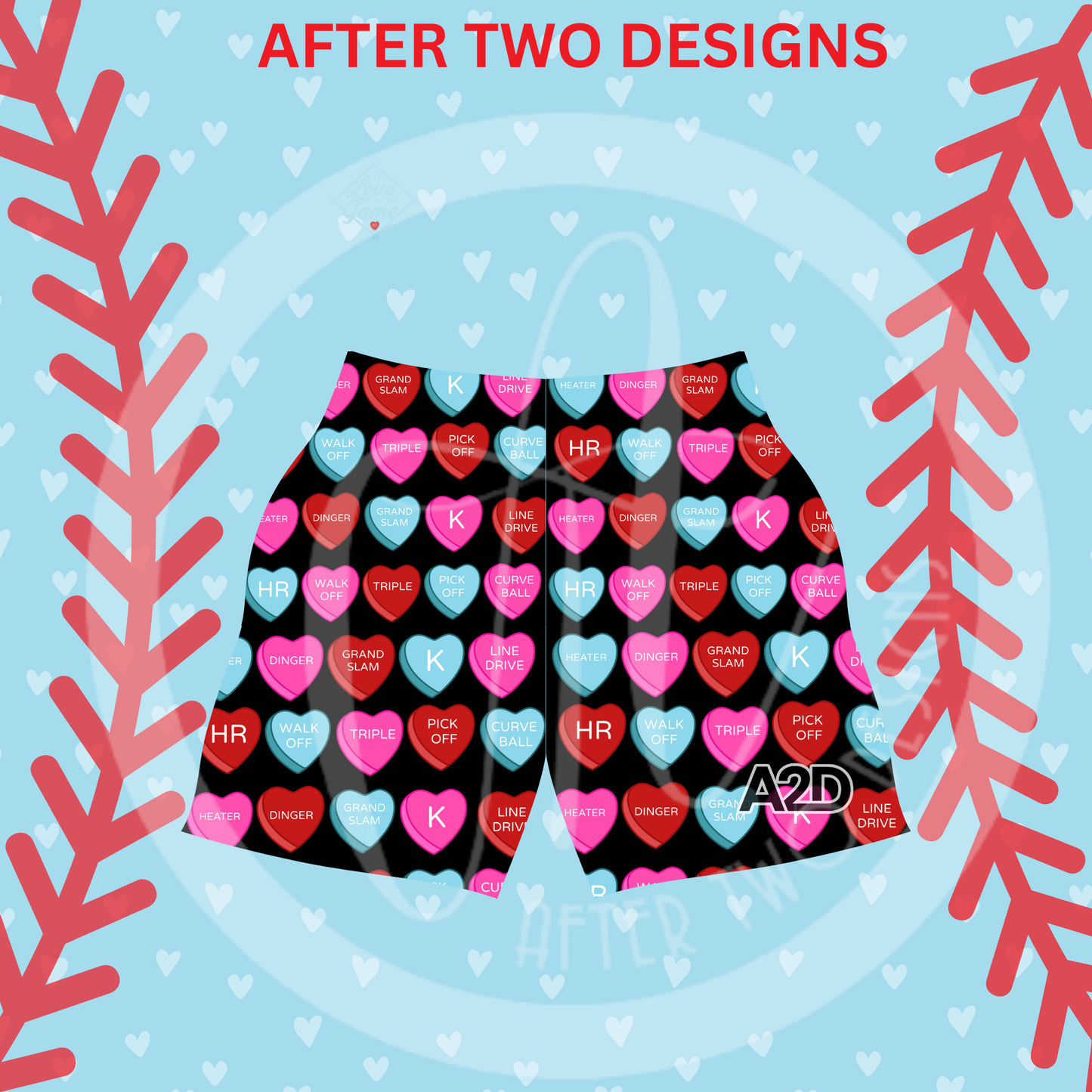 Baseball Valentine Shorts PRESALE