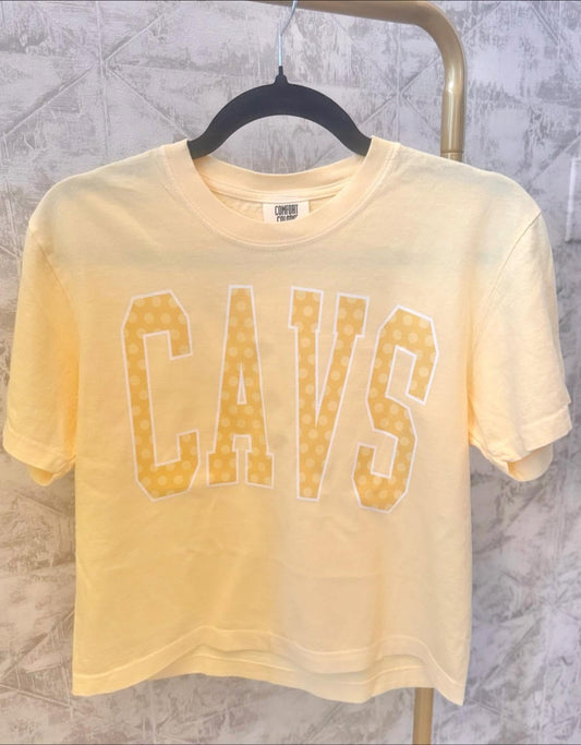 CAVS Tonal Dot Butter Comfort Colors MOM CROP PRE-SALE