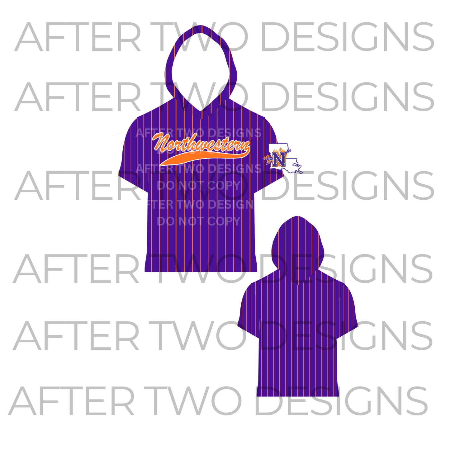 Northwestern Pinstripe Hoodie Drifit by A2D - PRESALE